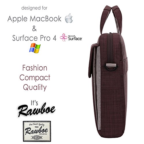 Rawboe® 13.3 Zoll Smart Oxford Laptop Computer Tasche Messenger Bag, mit Schultergurt, Griff & Mehreren Taschen für Surface Pro 4, MacBook, Tablet, iPad und Laptop (13.3 Zoll, Royal Braun) - 3