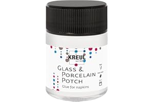 KREUL 49450 - Porcelain Potch, 50 ml vetro, tovagliolo trasparente Colla e vernice per disegni su porcellana e vetro, a base d'acqua