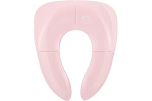 KISDREAM Foldable Travel Toilet Seat for Children on the Go: Seat Reducer Toilet Attachment Toilet Seat Non-Slip Stable Foldable Safe and Comfortable (Pink)