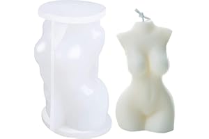 HUAHUANGHUI Moule à Bougie en Silicone,Moule à Bougie Bricolage,Bougie Moules Silicone,DIY Bougies Moule,Moule pour Bougies,Moule de Fabrication de Bougies,Bougie D'arôme À La Main Moule (Blanc - le corps humain)