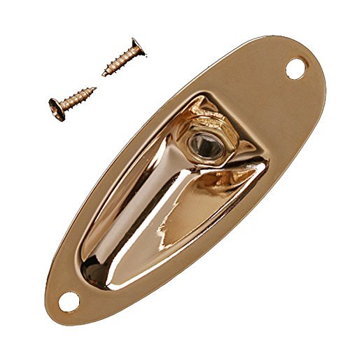 Musiclily Presa Jack Forma Ella Barca Input Jackplate per Chitarra Stratocaster, Oro