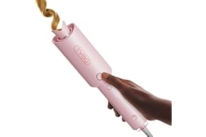 TYMO CURLPRO Arricciacapelli Automatico per Grandi Ricci -Ferro Capelli Rotante Automatico 25mm, 160-210℃, Anti-scottatura Beach Waves Piastra Boccoli per Capelli, 500M Ioni Negativi, Rosa
