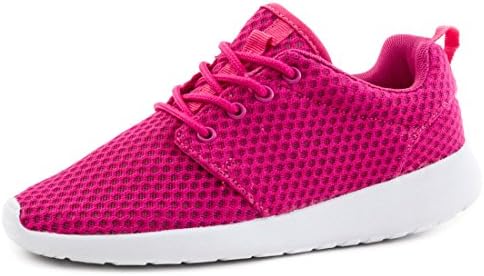 Men's and Women's Unisex Running Shoes Lace Up Trainers Fitness Leisure Trainers Pink Size: 5