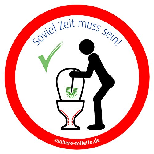 4x Klobürste nutzen (rund), Toilettenbürste benutzen - Soviel Zeit muss sein! - Saubere Toilette-Aufkleber @immi.de