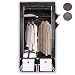 Produktbild TRESKO® Stoffschrank 173 x 86 x 45 cm Faltschrank Kleiderschrank Textilschrank Campingschrank Garderobenschrank, mit 2 Kleiderstangen und 6 Wasserdichten Einlegeböden (Schwarz)