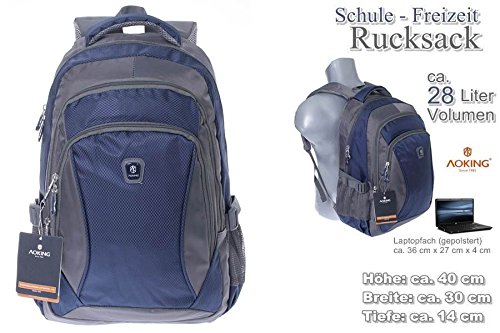 Rucksack, Schulrucksack, Sporttasche, Freizeitrucksack, City Rucksack, Arbeit, Sport, Schule, Uni, Freizeit - 5