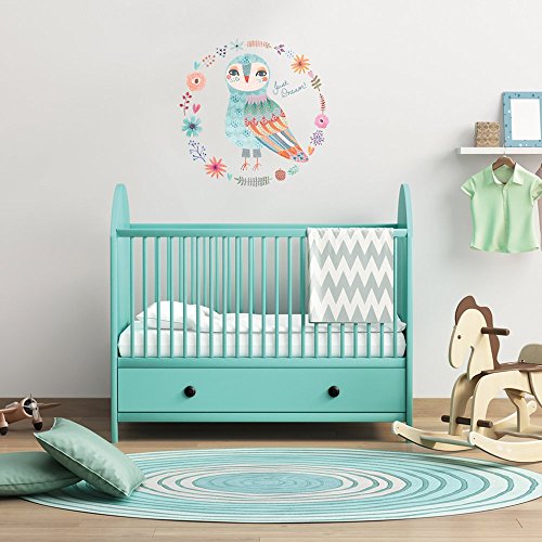 int!rend – OWLDREAM | Eule – verspielt & trendy | 60cm Durchmesser bunt | Wandtattoo Kinderzimmer | Wanddeko | Wand-Sticker | Wandaufkleber | Dekoration | Babyzimmer - 2