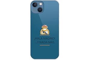 LA CASA DE LAS CARCASAS Funda para iPhone 13 del Real Madrid ¡HALA Madrid! tansparente para Proteger tu móvil. Capa de Silicona Flexible con Licencia Oficial Real Madrid