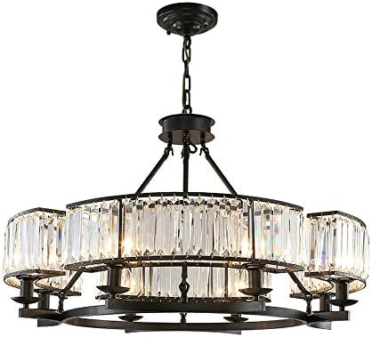 DPG Lighting K9 Crystal Black Chandelier Lighting Large Long Crystal Chandeliers Contemporary Chandelier.(Bulb Not Included)