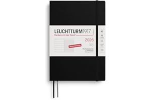 ‎LEUCHTTURM1917 LEUCHTTURM1917 372490 Wochenkalender & Notizbuch Medium (A5) 2026, 12 Monate, Softcover, Schwarz, Deutsch