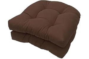 FYHTC 2 Pieces U Shaped Cushion Sofa Rattan Chair Cushion Wicker Seat Cushion Chair Cushion for Indoor and Outdoor Use, Patio Cushion(Brown)