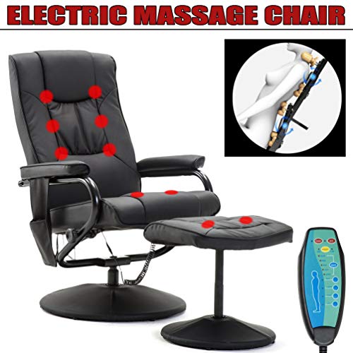 Preisvergleich Produktbild Elektrisch Massage Sessel mit Hocker Relaxsessel Fernsehsessel Polstersessel 360 Grad drehbar, Relax Sessel Drehsessel Massagesessel Stuhl