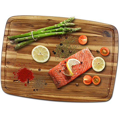 Tranchierbrett – Küchenbrett – Schneidbrett – Schneidebrett Akazienholz mit Größenauswahl (50x36cm) - 3