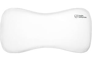 KOALA BABYCARE Cuscino Neonato Plagiocefalia fino a 36 Mesi Sfoderabile (con due Federe) per il lettino - Aiuta a prevenire e trattare la Testa Piatta in Memory Foam - Bianco - Design Registrato KBC®