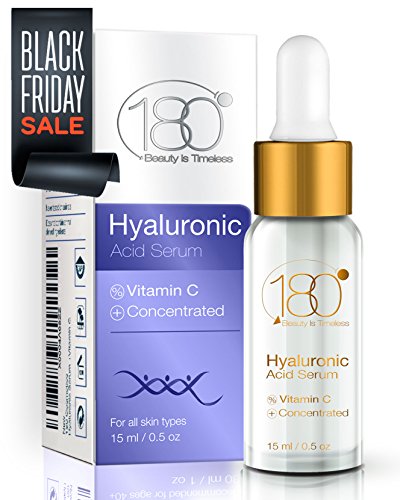 PREMIUM Hyaluronic Acid & Vitamin C Serum by 180 Cosmetics, Get Rid Of Wrinkles From Day 1 and Enjoy Younger Looking Skin - for Wrinkles, Fine Lines & Sensitive Skin - Clinical Strength -Retinol Serum
