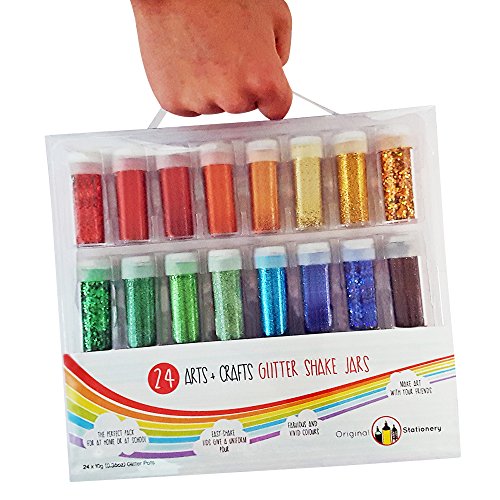 Extrafeiner Glitter für Kunst & Handwerk – Glanz-Dekoration für Gesicht und Nägel – Set aus 24 Farben - 7