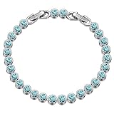 Susan Y regali san valentino per lei tennis braccialetti donna cristalli da swarovski originali idee regalo natale bracciale idee regalo donna regali natale donna idee regalo(Turchese chiaro)