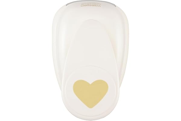 Vaessen Creative Poinçon à motif cœur, XL, poinçon jumbo, grand poinçon à motif en métal et plastique, motif découpé 48,9 x 41,3 mm, pour travaux manuels avec du papier, Pourpre