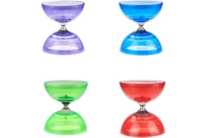 SEIWEI Diabolo Freiläufer mit kugellager Dreifache Lagerung Set, 4 Farben Blinkendes Dreifachlager-Diabolo mit Ersatzseil 10m, Profi-Stange, Netzbeutel