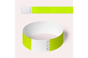 Tyvek Wristbands, 100 Pack by AA Wristbands for Parties, Security, Festivals, Events (Neon Yellow)