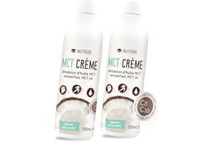 Nutribe MCT Crème - À base d'huile MCT Pure C8 C10 - Dilution parfaite - Laboratoire français, 300 ml (lot de 2) pour booster la cétose, jeûne intermittent