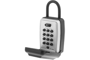‎MASTER LOCK Master Lock Tragbare Schlüsselschlossbox mit Druckknopf, rücksetzbares Zahlenschloss, Outdoor-Schlüsselschloss, 5422D, Black