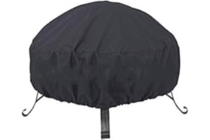 Tongyundacheng Uniwersalne pokrowce na palenisko, czarny, okrągły, wodoodporny, pyłoszczelny, na zewnątrz, ogród, patio, pokrowiec ochronny ze sznurkiem do kuchenki (2XL: 122 x 46 cm)