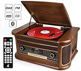 Plattenspieler mit Aufnahmefunktion --- Sie können von Schallplatten, CDs und Kassetten direkt auf USB aufnehmen. Kein Computer oder Software benötigt.