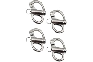 SAGASAVE Confezione da 4 grilli a scatto, 35 mm, in acciaio inox, a sgancio rapido, fissaggio a scatto, multifunzione, per barche a vela, yacht, barche