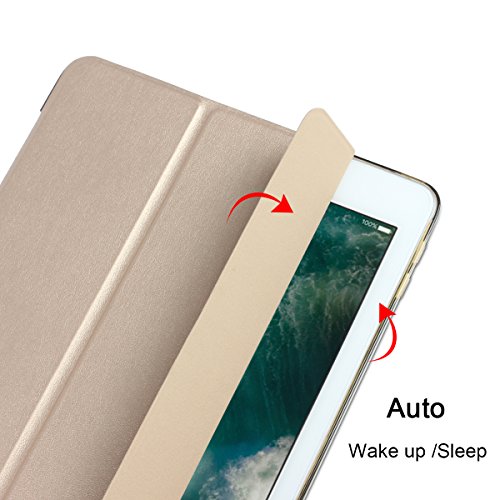 Batianda iPad 9.7 2017 Smart Case Hülle Schutzhülle Tasche mit Leichte Ständer und Auto Schlaf / Wach Funktion für 9,7 Zoll iPad 2017,Gold - 6