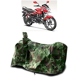 Cover Lab - Hero Passion Pro 110 New BS6 Water Resistant - Dust Proof - Full Bike Scooty Two Wheeler Body Cover for Hero Passion Pro 110 (Green Multijungle)