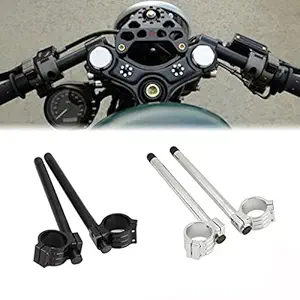 MAXBELL Universal 35mm CNC Fork Clip-ons Handle Grip Handlebar for Motorcycle Black