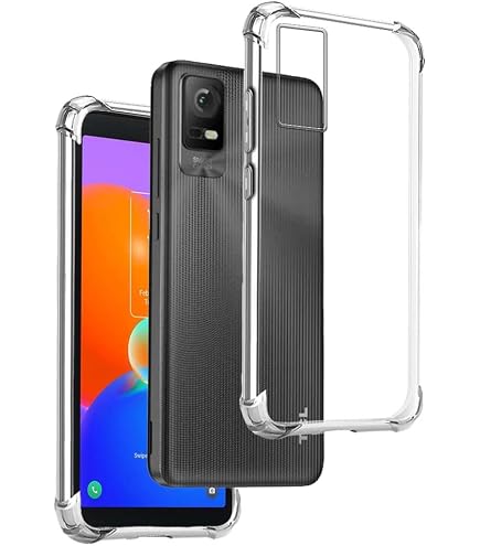 Custodia per TCL 403, Silicone Case Sottile Cover TPU Caso Morbido Copertura + Pellicola Protettiva in Vetro Temperato per TCL 403 (6,0) - KE135