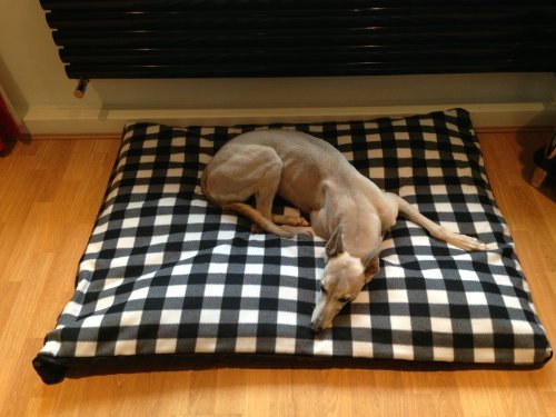 KosiPet-Cheap-Budget-BLACK-GINGHAM-CHECK-Fleece-MEDIUM-SPARE-COVER-For-Dog-BedDog-BedsPet-BedDogbedDogbedsPetbedPetbeds
