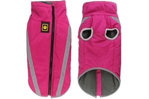 FEimaX Abrigo para Perros de Invierno Chaqueta Impermeable Ropa a Prueba de Viento con Forro Polar y Orificio para Arnés, Chaleco Cálido Duradero para Perro Pequeños Medianos Grandes y Mascotas