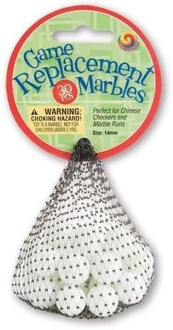Mega Marbles 14MM 30 Piece OPAL WHITE CHINESE CHECKERS GAME REPLACEMENT MARBLES