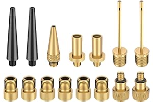 XFentech 15 Pezzi Bicicletta Adattatore per Valvola - Kit Gonfiaggio Bici Aria Valvola della Bicicletta Gonfiatore Adattatore Convertitore Kit DV SV AV Adattatore Valvola Presta Schrader