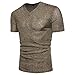 Produktbild OSYARD Mode Männer BluseKurzarm Tops Fit Pullover V-Ausschnitt Casual Herren T-Shirt, Sommer Modernes Sweatshirt Basic Vintage Slim Fit