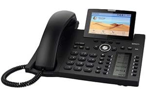 Snom D385 IP Telefon, SIP Tischtelefon Farbe + SmartScreen, 12 SIP-Identitäten, Sensorhakenschalter, Bluetooth, USB, 48 selbstbeschriftende Schlüssel (12 physische), Schwarz, 00004340