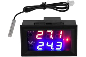 BOABY Température Contrôle Module, Relais De Contrôleur De Température Numérique Commutateur De Thermostat De Micro-Ordinateur Étanche Avec Capteur -50 ~ 100 ° C, Pour L’Éclosion, Climatisation (Dc 12V)