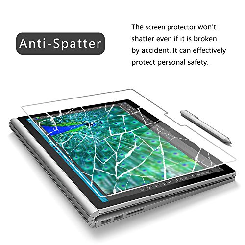 Wrcibo Microsoft Surface Book Schutzfolie, Wrcibo Glas Display Schutz Schutzglas Echte Glas Displayschutzfolie für Microsoft Surface Book (Panzerglas, 0,33mm, Unsichtbar, Kratzfest) - 4