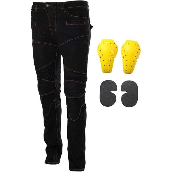 Bikers Gear Australia New Modern Chino Style Kevlar Lined Protective Motorcycle Jeans With CE 1621-1 Protection, Black