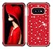 Produktbild 3C-LIFE Galaxy S10 Plus Luxury Glitter Cute Case for Women Girls, Sparkle Bling Hybrid Sturdy Armor High Impact Shockproof Heavy Duty Protective Phone Cover Case[PC&Silicone] für (Red&Black)