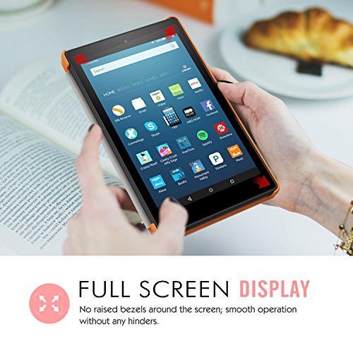 MoKo Hülle für Fire HD 2016 8 Zoll – Ultra Slim Lightweight Schutzhülle Smart Cover mit Auto Schlaf / Wach Funktion und Standfunktion für Fire HD Tablet (Vorherige 6. Generation – 2016), Orange - 8