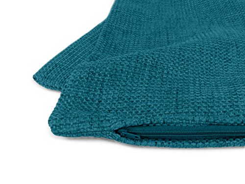 Kissenhüllen in Struktur-Optik – erhältlich in 23 modernen Farben und 3 verschiedenen Größen, Doppelpack Kissenhüllen 40 x 40 cm, petrol - 5