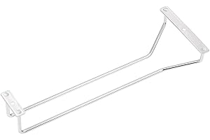 Dianoo Supporto per bicchiere da vino sotto l'armadietto, in acciaio inossidabile 304, portabicchieri da vino, portabicchieri da piede, per bar, cucina, 30 cm, 1 fila