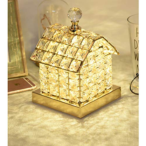 Preisvergleich Produktbild XQDSP Kristall Tischlampe Schlafzimmer Nachttischlampe Kreative Dekoration Nachtlicht Prinzessin Tischlampe Haus Lampe Geschenk Box Verpackung,Lightx1,Button