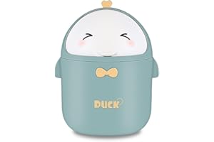 TOGHPUW TischmüLleimer Mit Deckel, MüLleimer BüRo Cute, Cartoon Table Trash Bin, Kleine Aufbewahrungsbox FüR Arbeitstische, BüRos, Kinderzimmer, Badezimmer(green)