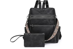 Puwuzixi Frauen Rucksack Wasserdicht Anti-Diebstahl Leichtgewicht PU Mode Reisen Mehrzweck Cabrio Geldbörse Umhängetasche Handtasche Rucksack