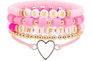 Okdance Lover Bracelet for Swiftie 5pcs Album Beaded Bracelets for Fans Gifts, Eras Tour Accessories